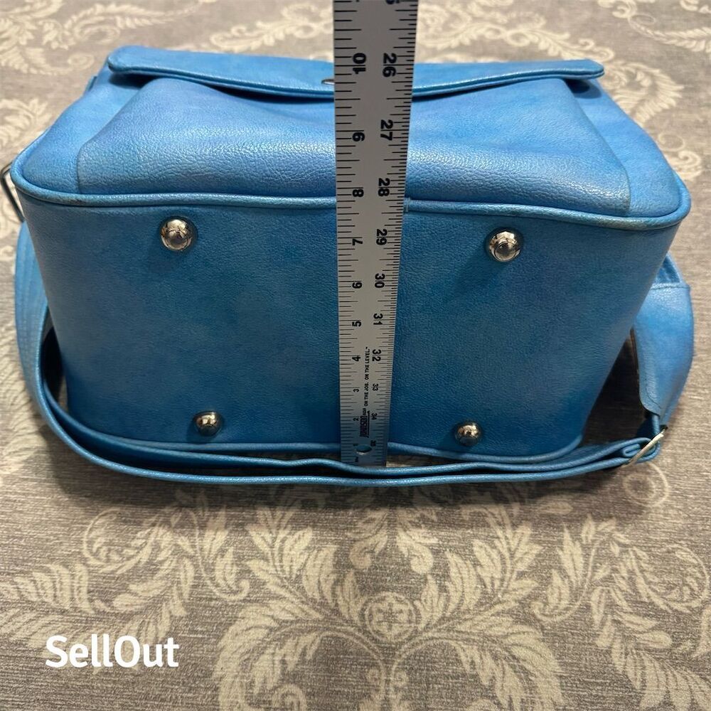 Vintage Samsonite Silhouette Blue Travel Shoulder Bag w/ Compartments - Picture 6 of 7
